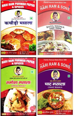 hari ram & sons Powdered Spices combo of Raita Masala, Kachauri Masala, Samosa masala & Chaat masala- 100 GMs each(4 x 25 g)