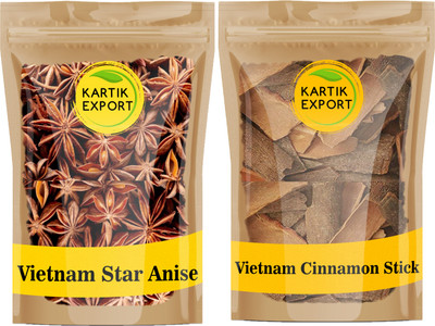 Kartik Export Combo of Vietnam Star Anise & Vietnam Cassia Cinnamon Sticks(2 x 100 g)
