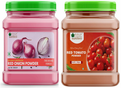 Bliss of Earth 500gm Natural Red Onion Powder & 500 gm Red Tomato Powder Good For Cooking(2 x 0.5 kg)