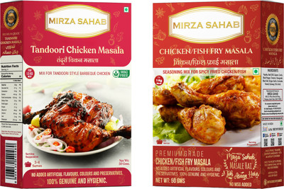 Mirza Sahab Chicken Fish Fry Masala and Tandoori Chicken Masala(2 x 50 g)