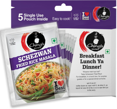 Ching's Secret Schezwan Fried Rice Masala, Cooks in 4/5Mins, 5 Single use Pouches(100 g)