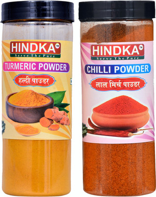 HINDKA Pure Turmeric and Chilli Powder(2 x 200 g)