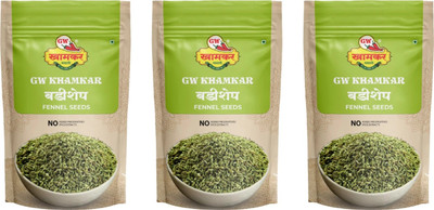 GW Khamkar Badishep/ Saunf Whole/ Fennel Seeds/ Variyari/ Variyali Whole 1 Kg, Pack of 3(3 x 1 kg)