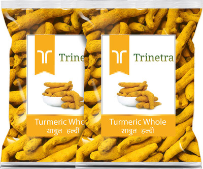 Trinetra Turmeric Whole 400Gm Each (Pack Of 2) Sabut Haldi / Haldi (800 g)(2 x 400 g)