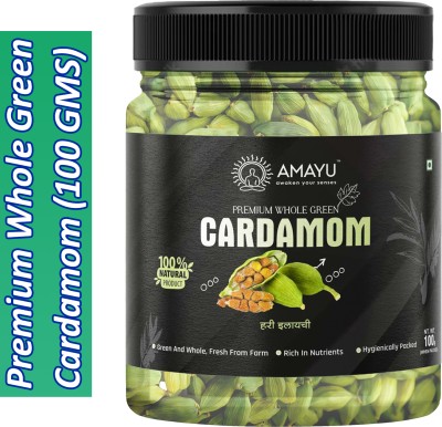 AMAYU Premium Fresh Whole Green Cardamom | Hari Elaichi | 100 GMS(100 g)
