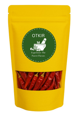 Otkir Red Chilli Whole - Dried Hot & Spicy Whole Red Chilies for Cooking & Seasoning(50 g)