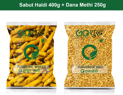 Goshudh Dana Methi 250gm & Haldi Sabut 400gm Combo Pack 650g(2 x 325 g)