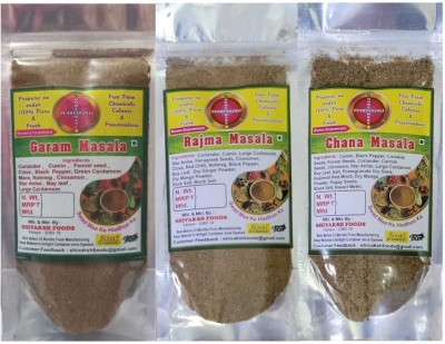 PHM PUSHPANJALI HOME MADE combo of Garam Masala,Chana Masala,Rajma Masala(100 Gram Each Total 300 Grams)(3 x 100 g)