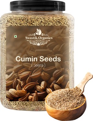 swastik organics Cumin Seeds 1kg Whole Jeera for Cooking | Zeera | Sabut Jeera | Jeera Jar Pack(1 kg)