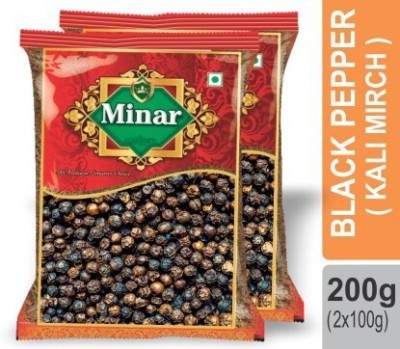 Minar New Trending Black Pepper (Kalimirch) 200gm (100g x 2) (2 x 100 g)(2 x 100 g)