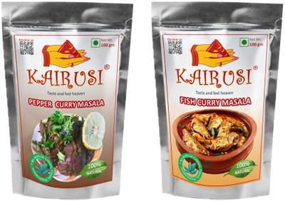 KAIRUSI Combo Pack Pepper Curry Masala and Fish Curry Masala(2 x 100 g)