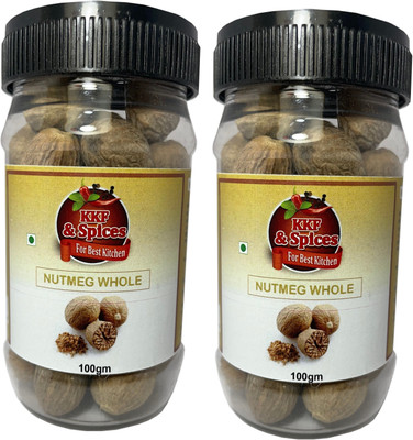 kitchen king food & spices Nutmeg Whole ( Jaiphal Pack of Two ) 100 Gm Jar(2 x 100 g)