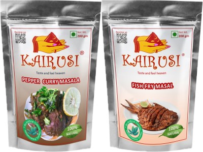 KAIRUSI Combo Pack Pepper Curry Masala and Fish Fry Masala(2 x 200 g)