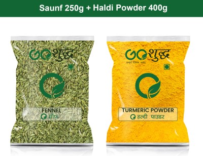 Goshudh Haldi Powder 400gm & Saunf 250gm Combo Pack 650g(650 g)