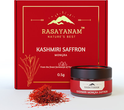 Rasayanam Pure Original Kashmiri Saffron/Kesar/ Kumkum Ideal for Pooja & Pregnancy(0.5 g)