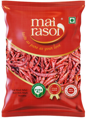 MAI RASOI Lal Mirch Sabut Red Chilli Whole Stemless(200 g)