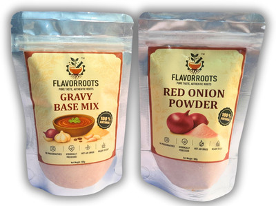 FLAVORROOTS Combo Pack of 2 – Gravy Base Mix & Red Onion Powder (100g each)(2 x 100 g)