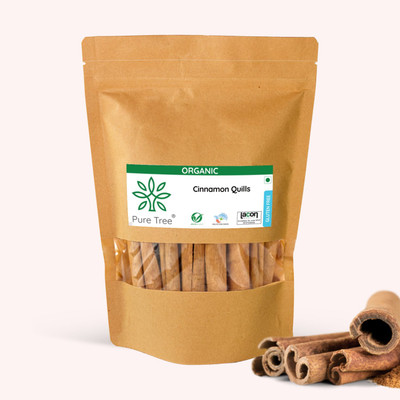 Pure Tree Certified Organic Cinnamon Quills | Cinnamon sticks | Dalchini cinnamon stick(100 g)