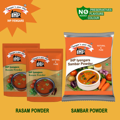 IHP Rasam Powder 100G Pack of 2 & Sambar Powder 200G Pack of 1(3 x 133.33 g)