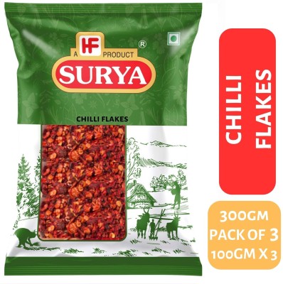 Surya 300gm Red Chilli Flakes (Pack of 3; 100gm Each)(3 x 100 g)