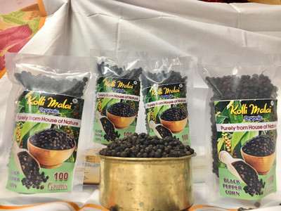 kollimalai organic Black pepper powder|Black chilli|kali mirch/millagu COMBO PACK (4 x 100 g)(4 x 100 g)