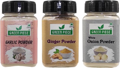 GREEN PIECE Premium Garlic Powder, Onion powder, Ginger Powder (50gm x 3).(Pack of 3)(3 x 50 g)