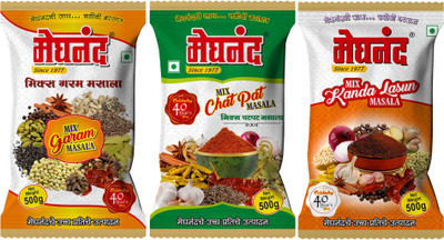 Meghnand Food Products Garam Masala , Chat Pat Masala & Kanda Lasun Masala Combo(3 x 500 g)