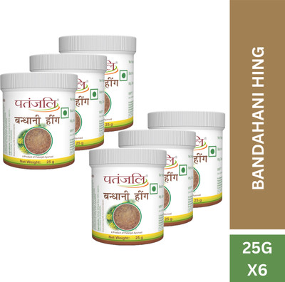 PATANJALI Bandhani Hing/Asafoetida, Rich Quality Heeng, 25g (Pack of 6)(6 x 25 g)
