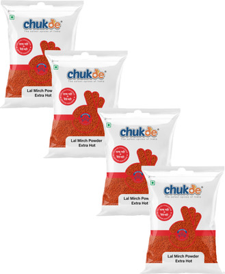 CHUKDE Mirch Powder Extra Hot - Red Chilli Powder Extra Hot - 400 Gram (100 Gm x 4)(4 x 100 g)