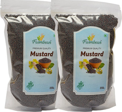Farmbean Natural Mustard Seeds | Sarso seed | Whole Rai | Whole Mustard Black (500 g)(2 x 250 g)