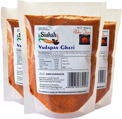 Siaksh Pakka Desi Healthy & Tasty Vadapav Ghati Masala in pack of 3(3 x 100 g)