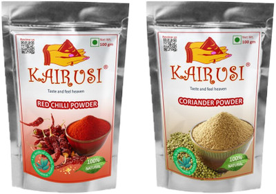 KAIRUSI Combo Pack Red Chilli and Coriander Powder(2 x 100 g)