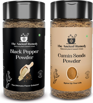 THE ANCIENT REMEDY Combo Pack Black Pepper Powder 100g and Cumin seeds Powder 100g(2 x 100 g)