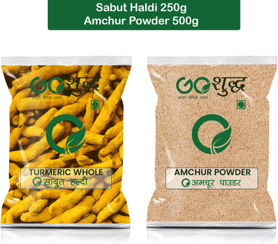 Goshudh Amchur Powder 500g & Turmeric / Sabut Haldi 250gm Combo Pack 750g(750 g)