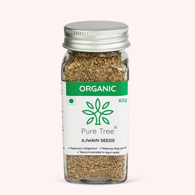 Pure Tree Organic Ajwain Seeds in Glass Bottle(60 g)