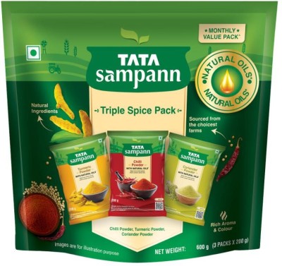 Tata Sampann Triple Spice Combo Pack with Natural Oils, Monthly Value Pack(3 x 200 g)