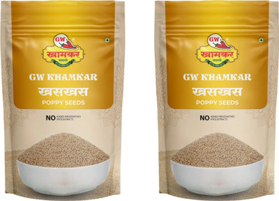 GW Khamkar Khas Khas/ Khus Khus Daane/ Poppy Seeds/ Vetiver Seeds 200g,Pack of 2(100g each)(2 x 100 g)