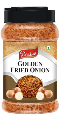 Desire Foods Golden Fried Onions- Packed In jar (Premium Grade-Without Roots- Golden Fried Onion)(300 g)