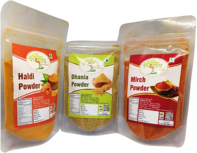 ECOYUG Combo of Haldi powder 100g, Red Chilli Powder 100g & Coriander powder 100g Pouch(3 x 100 g)