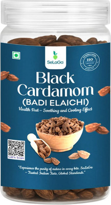 Selaga Premium Black Cardamom | Bold & Smoky Pods for Rich Aroma and Flavor(50 g)