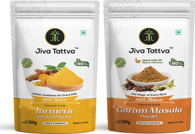 Jiva Tattva Garam Masale & Turmeric Powder Pack 200 GM each Aromatic Spice for food(2 x 200 g)