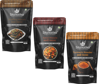 SITAVATIKA Combo Pack-Stuffing Masala, Sabzi Masala, Turmeric Powder(3 x 100 g)