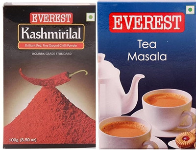 EVEREST Red Chilli Powder,+Tea Masala,(2 x 37.5 g)