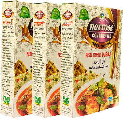 NAVROSE CONTINENTAL SPECIAL NAVROSE FISH CURRY MASALA 100GM PACK(3 x 100 g)
