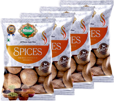 Minar ( 200g ) Nutmeg | Jaiphal | Big Size Export Quality (50g x 4)(4 x 50 g)