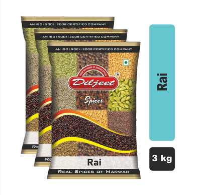 DILJEET SPICES Brown mustard seeds rai sarso(3 x 1 kg)
