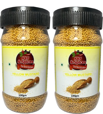 kitchen king food & spices Yellow Mustard Seed ( Peeli Sarso Pack of Two ) 100 Gm Jar(2 x 100 g)