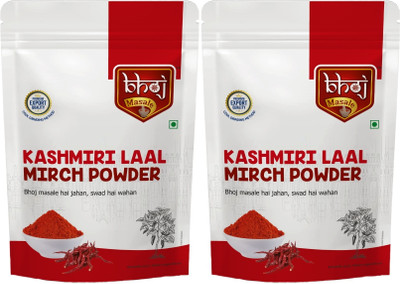 Bhoj Masale Fresh and Natural Kashmiri Lal Mirch Red Chilli Powder No Artificial Additives(2 x 200 g)