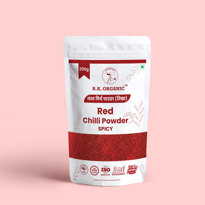 R K ORGANIC Red Chilli Powder Spicy & Pure Natural & Authentic No Added Flavours and Colours(200 g)