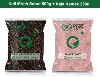 Goshudh Kala Namak 250g & Kali Mirch Sabut 500gm Combo Pack 750g(750 g)